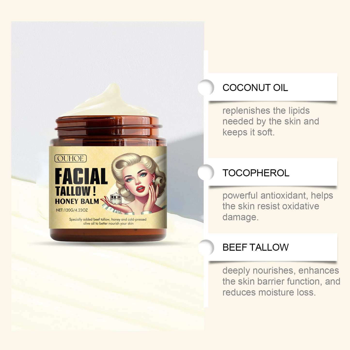 OUHOE Tallow Skin Moisturizing Cream